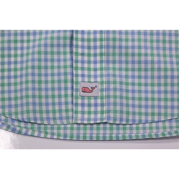 Vineyard Vines Green/Blue/White Check Murray Button-Down Dress Shirt XS - Picture 4 of 8